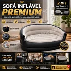 Mini Sofá Inflável 2 Lugares Portátil Confortável Prático Sofá Puff