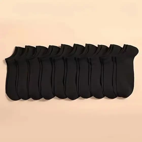 Kit 24 Pares de Meias Pretas Soquete Cano Curto Masculina Feminina Unissex