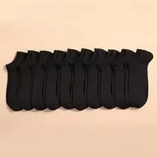 Kit 24 Pares de Meias Pretas Soquete Cano Curto Masculina Feminina Unissex