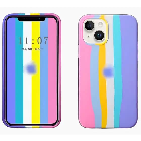 Capa Arco-irís Silicone Aveludada para iPhone 7 8 XR 11 12 Pro Case Colorida LGBT
