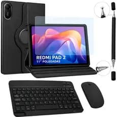 Kit para Tablet Xiaomi Pad 2 Capa Giratória 360° + Teclado e Mouse Slim Sem Fio + Película de Vidro + Caneta Touch