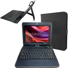 Capa Maleta com Teclado USB para Tablet Multilaser M10 Case Couro PU com Suporte Traseiro