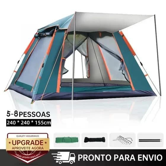 Barraca De Camping Automatica Upf 50+ Impermeavel 1500mm Grande Para 5-8 Pessoas 240 * 240 * 155cm