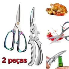 2 Peças Tesoura Multifuncional Para Corte Alimentos Legumes Peixes Frangos Verdura Aço Inoxidável Utensílios