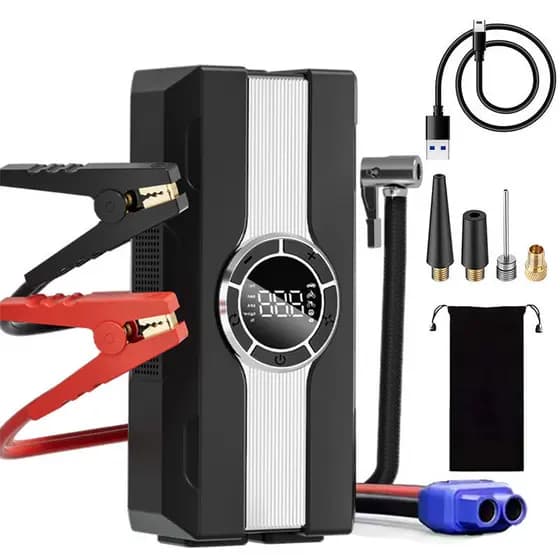 Inflador de pneus portátil bomba sem fio de 150 PSI com manômetro digital luz LED e função de desligamento automático