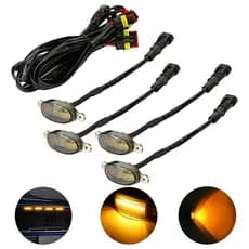 Kit 4 Led de Grade Enfeite Camionete Strada Saveiro Fiat Uno Luzinha Amarela Frente Frontal Pingo Luz