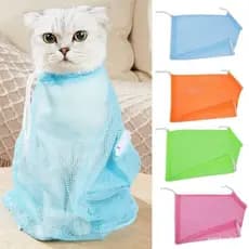 bolsa de higiene gato rede banho contenção ajustável anti mordida antirrisco ✨