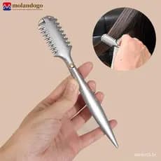 Mandogo Liga Dupla Face Máquina De Cortar Cabelo Salão De Beleza Desbaste Portátil Aparar Franja Navalha Ferramentas C3M