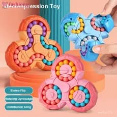 FASHIONGO Fidget Spinner Cubo De 6 Lados 2 Em 1 Quebra-Cabeça Brinquedo De Descompressão Compacto Portátil Criativo Esté