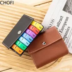 Caixa Organizadora Semanal De Pílulas CHOFI , Reutilizável De 7 Dias , Elegante 4 Vezes Por Dia Marca PU Diária Home