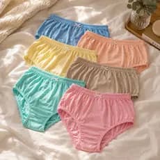 Kit 6 Calcinhas Senhora 100% Algodão Confortável Cintura Alta Com Forro Feminina