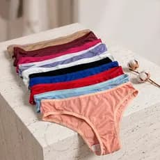 Kit 12 Calcinha Tanga Poliester Básica Confortável Lisa Com Cós Reforçada Roupa Íntima Moda Feminina