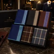 Kit Lenço de Bolso Masculino Social Pocket Square Para Blazer Terno Casamento Festa 3 ou 6 Unidades
