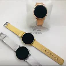 Relogio Feminino Digital Led Redondo Prata Dourado Rose
