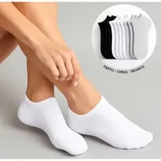 Kits de Meias Soquete Cano Curto Unissex Masculina e Feminina