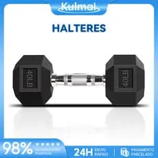 Halter Dumbell Emborrachado Sextavado Cromado De 20lb(9,1kg) Um único haltere 1 Unidade
