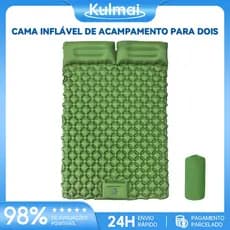 Colchão Inflável Automático De Casal Sleeping Pad Ar Externo Portátil De Acampamento 200*120*5 Cm Com Travesseiro