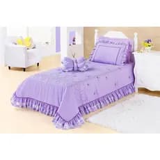 Cobre Leito Infantil Borboleta 3 Peças Decorativo Luxo Lilás e Rosa
