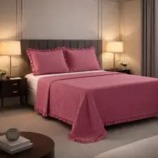 Colcha Cobre Leito Bella Casal Queen King 3 Peças Elegante