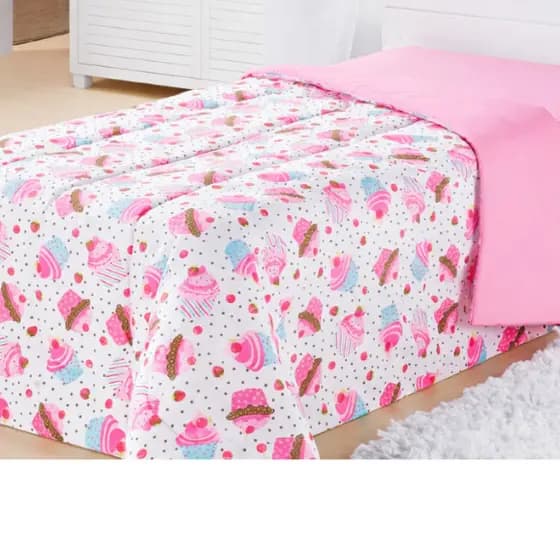 Edredom Avulso Infantil Solteiro Estampado Macio 2,10x1,40m Dupla Face