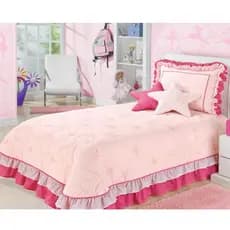 Cobre Leito Infantil Bailarina 4 Peças Decorativo Luxo Lilás e Rosa