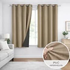Cortina Blackout Com Ilhós 2,80x2,30 Para Sala Quarto Cozinha Pvc