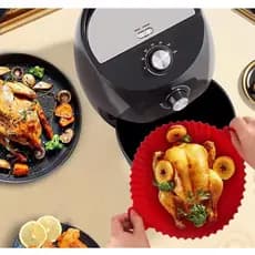 KIT com 2 Forma De Silicone Para Air Fryer Forno Microondas Fritadeira Assadeira – Reutilizável Antiaderente Flexível