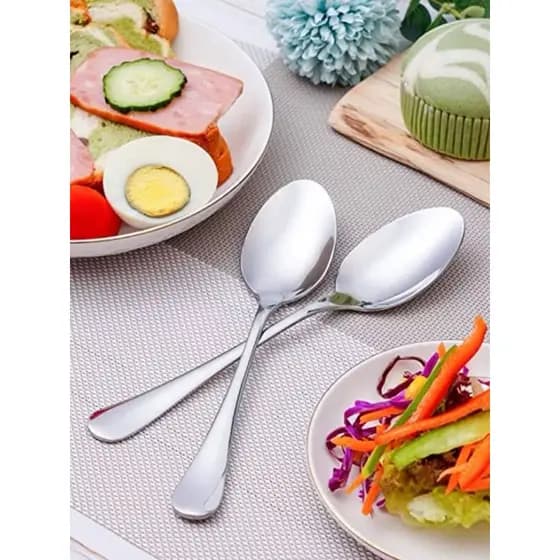 6 Peça Colher Grande De Aço Inox, Talheres De Mesa