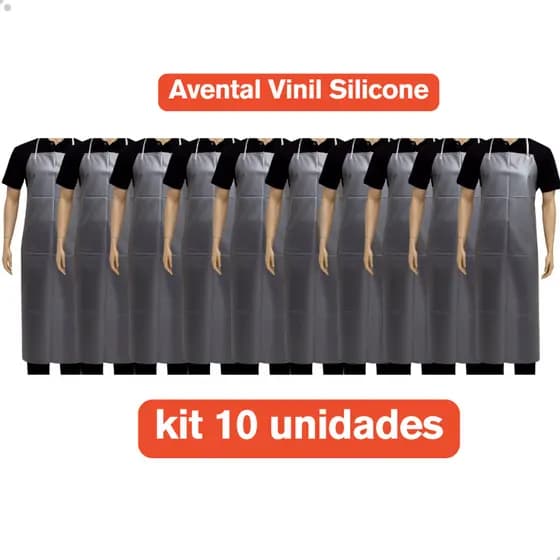 Kit 10 Avental Vinil Silicone Transparente Açougue Cozinha