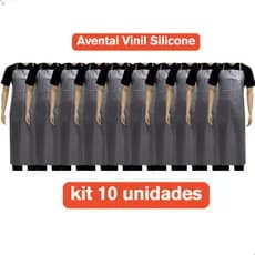 Kit 10 Avental Vinil Silicone Transparente Açougue Cozinha
