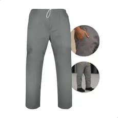 Calça Brim Uniforme Profissional Cinza Trabalho Pesado