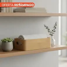Caixa Organizador de Bambu c/ Alça 24X13X7,6CM
