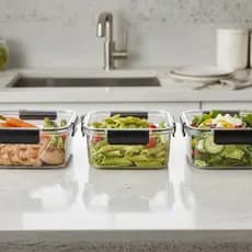 Pote Hermético Organizador Tampa Com Trava De Alimento Para Cozinha Clear Em Acrílico 1200ml