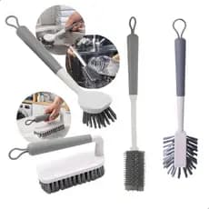 Kit 4 Escova Angular Multiuso Limpeza Pesada Piso Azulejo Lavagem
