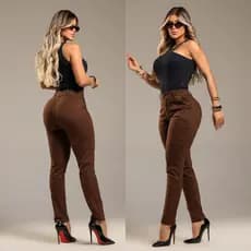 Calça Feminina Brim Sarja Elastano Moda