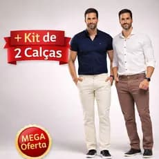 Kit 2 Calças Sarja Masculina Alfaiataria Esporte Fino Bolso Faca Bolso Embutido
