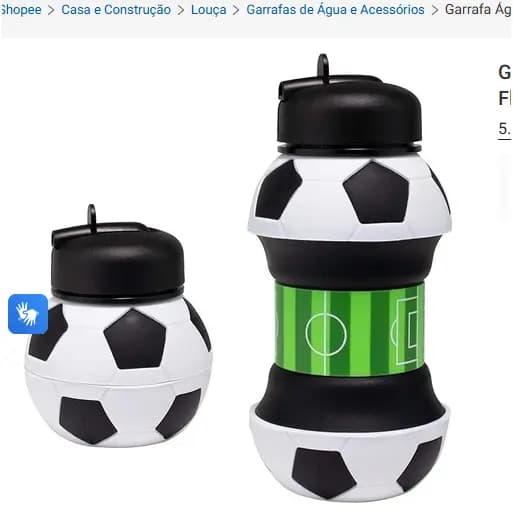 kit ate 20 Garrafa Água Infantil Bola Dobrável 550ml Squeeze Futebol Basquete Flexível Retrátil Decoração Alça