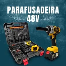 Furadeira Parafusadeira Chave Impacto Elétrica de Roda 48V 500Nm 2 Baterias Completo Alta Potência-XWG