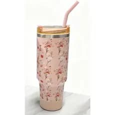 Garrafa Térmica Copo Térmico Aço Inox 1200 Ml Com Alça e canudo personalizados nuvens e cores