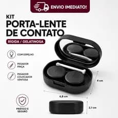 Kit Porta Lentes Sortidos 1 Porta Lentes de Contato Rigida Sortidos Aplicador Ventosa Espelho Pinça