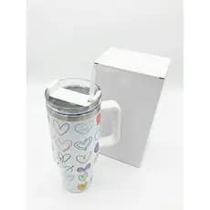 Copo Térmico 1200ml Com Alça E Canudo Aço Inox