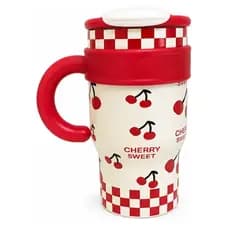 Copo Térmico Cherry Sweet 700ml Com Canudo Inox