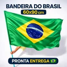Bandeira do Brasil 60x90cm Torcida Copa do Mundo Futebol C/ Porta Haste Resistente Pronta Entrega
