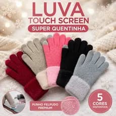 Luva Touch Screen Feminina Adulto/Juvenil Inverno Quentinha Com Punho Felpudo Premium Antifrio