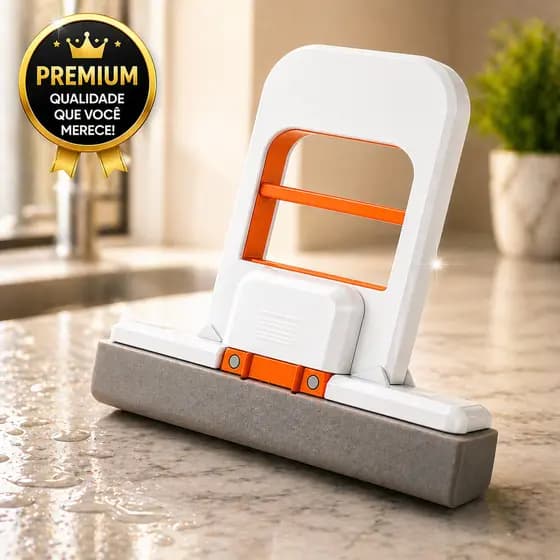 Mini Mop Absorvente Portátil com Auto Torção Rodo Esponja Limpeza Pia Bancada Vidro