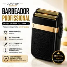 Barbeador Elétrico Masculino Shaver Profissional Dupla Lâmina Recarregável Acabamento Barba