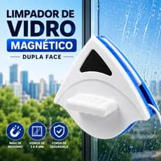 Limpador de Vidro Magnético Dupla Face 3 a 8mm Para Janela com Corda de Segurança
