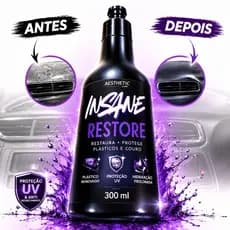 Restaurador Plástico Carro Interior 300ml Toque Seco Para Painel Carro Vinil Couro e Proteção UV