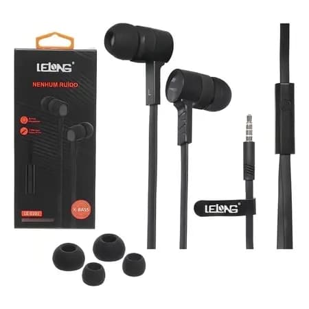 Fone de Ouvido Intra-Auricular com Microfone LE-0201 – Som Limpo, Conforto e Alta Durabilidade