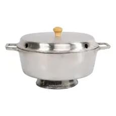 Forma De Bolo De Aluminio Fundido Batido Polido Com Tampa 24